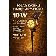 Üneş-solar Enerjili 10 W Yüksek Işık Çim Armetür Amber Renk