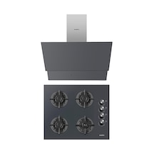 Kumtel Plus KO-40 TAHDF + DA6-835 2'li Gri Ankastre Set