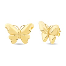 14 Ayar Butterfly Altın Tasarım Küpe Sarı