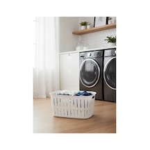 Premium 40 Litre Çamaşır Selesi - Beyaz Ergonomik Kirli Sepeti - Esnek Ve Dayanıklı Beyaz - 838186706 Beyaz