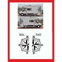Pusula Sağ-sol Oto Sticker -karavan Sticker- Kamp Sticker 48x28 Cm