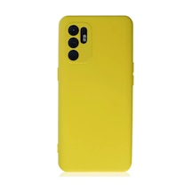Newface Oppo Reno 6 Kılıf Nano İçi Kadife Silikon - Sarı1