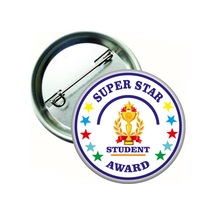 Super Star Student Award İngilizce Öğrenci Rozeti 20 Adet Beyaz