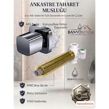 Ankastre Ara Kesme Valfi Stop Valf Taharet Musluğu 1/2 Pprc Gövdeli, Abs Başlıklı Krom