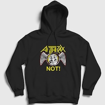 Presmono Unisex Not Anthrax Kapüşonlu Sweatshirt Siyah