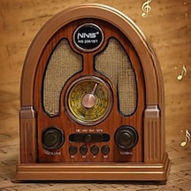 Orta Boy Kubbe Model Retro Ahşap Tasarım Bluetooth Hoparlörlü Radyo Fm/am Destekli, Şarjlı Ve Taşınabilir Ra
