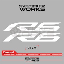 Yamaha R6 Uyumlu Yazı Sticker Yüksek Kalite Özel Kesim Folyo 2'li Set Beyaz