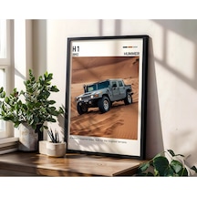 Hummer H1 Ahşap Çerçeveli Poster Tablo Askeri Off-road Dev