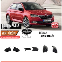 Skoda Fabia Mk3 Sinyalli 2015-2021 Uyumlu Batman Yarasa Ayna Kapağı Piano Black Abs Plastik 00 Şüscaroto Aksesuar