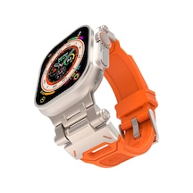 Watch 7 45mm Ardx- Krd-108 Metal Başlıklı Silikon Kordon-starlight-turuncu