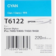 Tonersepeti Epson T6122 C13t612200 Mavi Kartuş
