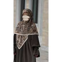 Qalortex Scarf Pamuklu Soft Açelya Desen Eşarp-haki