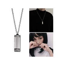 Gerçek Kullanılabilir Mızıka Kolye Gümüş Renk