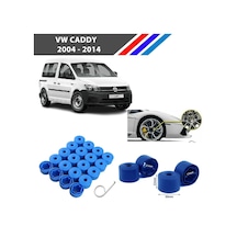 Otozet - Vw Caddy Bijon Civata Kapağı Mavi Renk 20 Adetli Set 17mm 1k06011739b9