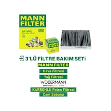 Wöbermann+mann Toyota Yaris 1.33 Benzin Filtre Bakım Seti 2009-2016 3kp