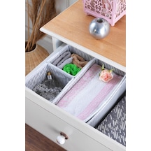 3 Bölmeli 4 Parça Çekmece İçi Düzenleyici Organizer Beyaz/gri