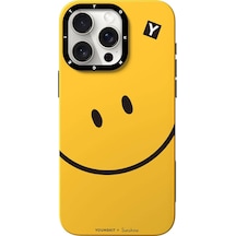 İphone 15 Pro Uyumlu Kılıf Magsafe Özellikli Sunshine Youngkit Daily Happy Serisi Siyahlı Sarı