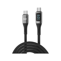 60w Dijital Led Ekranlı Örgülü Usb Type-c To Type-c Hızlı Şarj Ve Data Kablosu 1 Metre