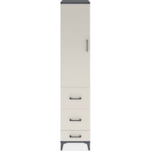 Hyperion Dolap 3 Raflı 3 Çekmeceli Tek Kapaklı 44x44x221 Antrasit-aytaşı Antrasit