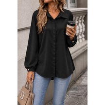 Veraura Lifestyle Kadın Siyah Oversize Gömlek