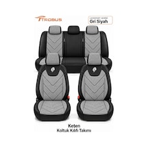 Hyundai I10 2007 Sonrası Uyumlu Leosport Serisi Ortopedik Keten Oto Koltuk Kılıfı Gri Siyah