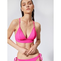 Koton Bikini Üstü Bralet Çapraz Askılı Kaplı Dokulu Fuşya 3sak10135bm 3SAK10135BM327 Fuşya