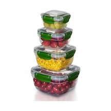 4'lü Set Master Kare Saklama Kabı 275 Ml - 500 Ml - 900 Ml - 1500 Ml 001
