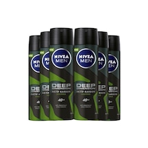 Nivea Men Deep Dimension Amazonia Aktif Karbon Erkek Sprey Deodorant 150 ML x 6