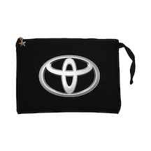 Toyata Logo Siyah Clutch Astarlı Cüzdan / El Çantası