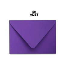 50 Adet Mor Renkli Küçük Zarf 7x9