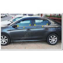 Peugeot 301 Krom Cam Çıtası 2012 Sonrası 4 Parça Paslanmaz  Çelik
