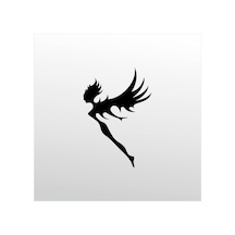 Folyo Sticker Melek Kanatları 50cm Uzunluk Siyah