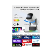 Taşınabilir Projeksiyon Ps5 X Box Bağlantılı Oyun Sinema Projektör Full Hd 4k Android Şarjlı Beyaz - 868153474