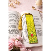 Sanatsal Tablo Temalı Metal Kitap Ayracı Sarı Ovadaki Kız