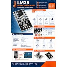Lm35 Sıcaklık Sensörü Modülü - Analog Çıkışlı, Arduino Uyumlu