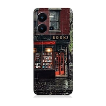 Vivo Y22s Uyumlu Köşedeki Kitabevi Desenli Silikon Kılıf