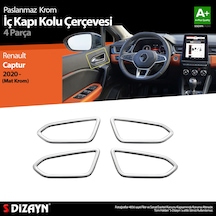 S-Dizayn Renault Captur 2 Krom İç Kapı Kolu Çerçevesi 4 Prç. 2020 N11.894