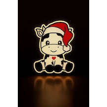 İnek Noel Tasarımlı Dekoratif Aydınlatma Gece Lambası Çok Renkli