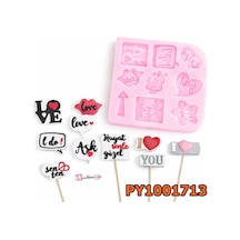 Py1001713 - Silikon Kalıp Mum Kalıbı - Çoklu Love Etiket Renksiz