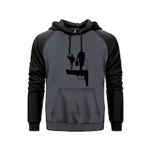 Leon Gun Silüet Gri Renk Reglan Kol Sweatshirt Kapşonlu