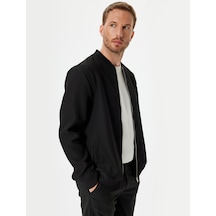 Koton Bomber Ceket Fitilli Fermuarlı Siyah 5wam50021hw Siyah Koton Bomber Ceket Fitilli Fermuarlı Siyah 5wam50021hw Siyah