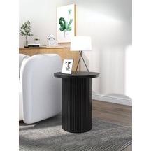 Leonora Bohem Ahşap Yan Sehpa Siyah