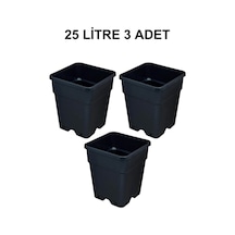 Grow Wizard Plastik Kare Saksı 25 Litre 3 Adet