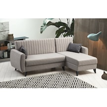 Alkon Sandıklı Bazalı L Köşe Koltuk - Açık Gri