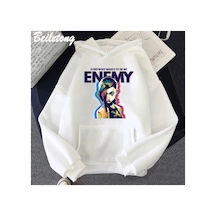 Tarzsokak Beyaz Jinx Arcane Hoodie Düşman Serin Grafik Sudaderas S