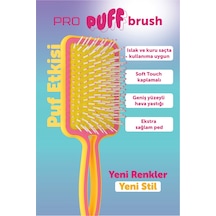 Beauty Pro Puf Açma Tarama Saç Fırçası - Geniş Yüzey Soft Touch Hava Yastıklı Puf Saç Fırçası Sarı