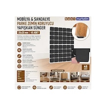 Mobilya Sandalye Parke Zemin Koruyucu Yapışkanlı Sünger 25x25 Mm 45 Adet Siyah Bant Marketim