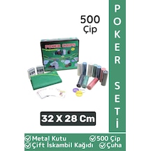 Luxery Blackjack Texas Holdem Casino 500 Poker Çipi Çift İskambil Kağıdı Metal Kutu Poker Oyunu Seti