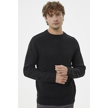 Sementa Selanik Örgü Basic Triko Kazak - Siyah 001