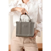 Just Polo Kadın Yeni Sezon Ayarlanabilir Askılı Lüks El Ve Omuz Çantası Shoulder Bag Ebat: 19 X 23 Cm Gri